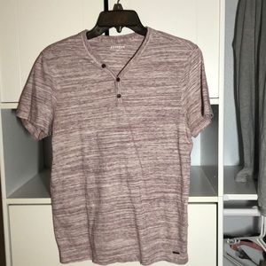 Red/white Express button up shirt